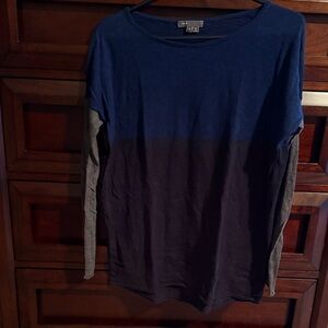 Vince Women's Blue and Gray Long Sleeve Top